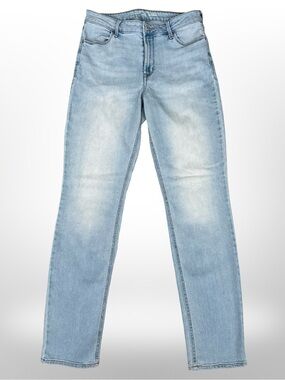 Old Navy 10 Long High Rise WOW Straight Leg Jeans Light Wash Blue Denim Women's
